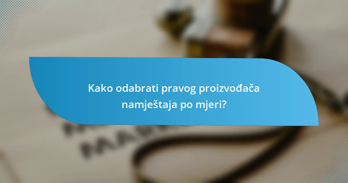 Kako odabrati pravog proizvođača namještaja po mjeri?