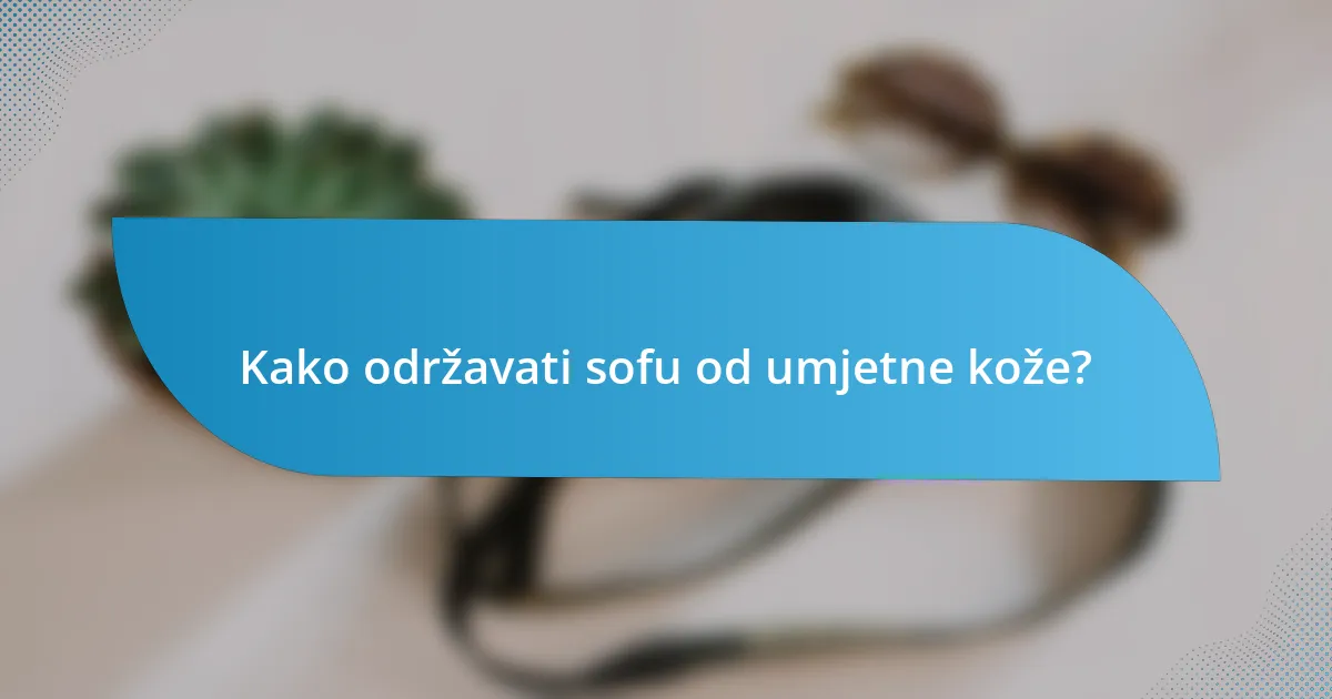 Kako održavati sofu od umjetne kože?